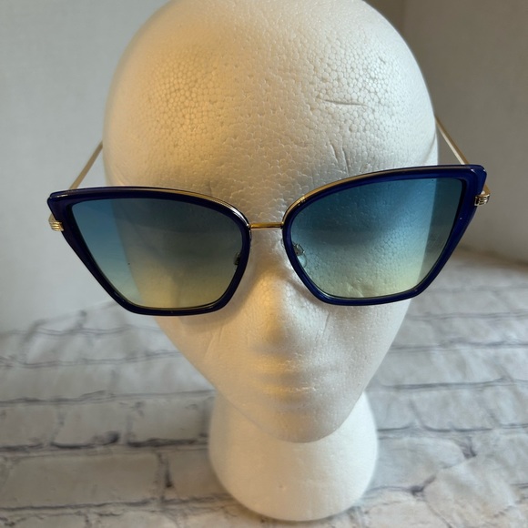 Accessories - ROYAL BLUE CATEYE LIKE/GOLD TONE WIRE FRAMES SUNNIES